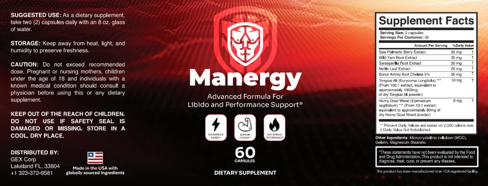 Manergy Product Label